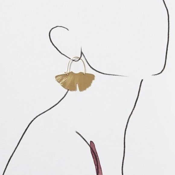 Anthropologie Ginkgo Hoop Earrings - Picture 3 of 3